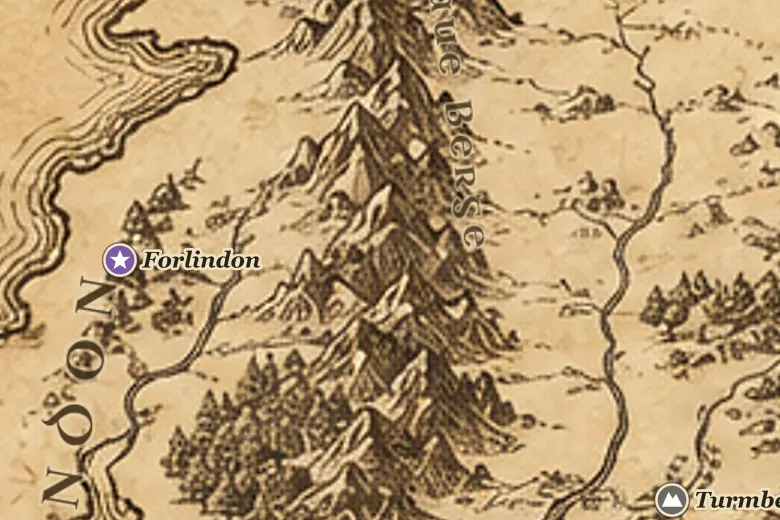 Blaue Berge (Ered Luin) auf der Karte von Mittelerde