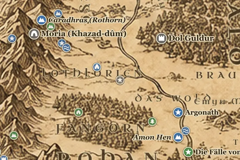 Feld von Celebrant auf der Karte von Mittelerde
