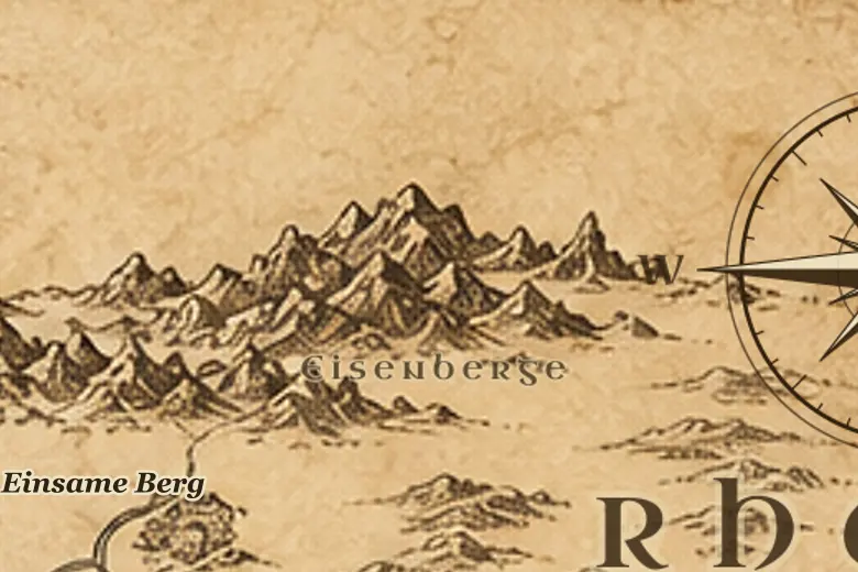 Die Eisenberge auf der Karte von Mittelerde