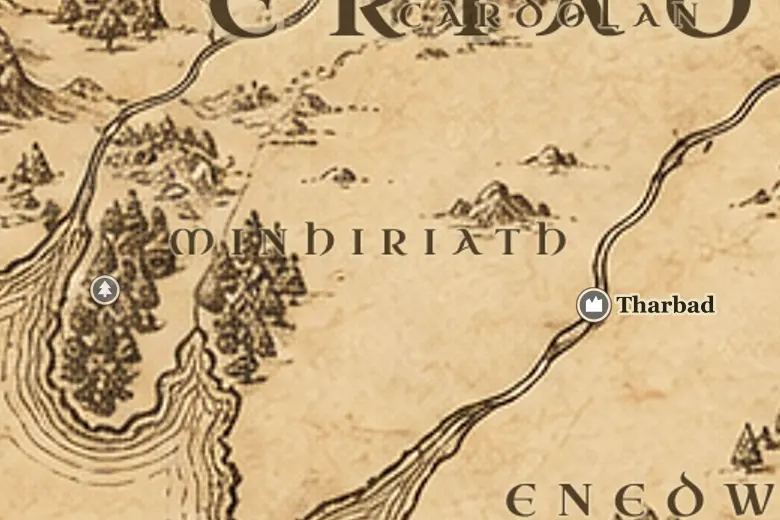 Minhiriath auf der Karte von Mittelerde