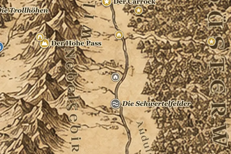 Die Starrs vom Schwertel auf der Karte von Mittelerde