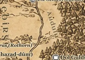 Anduin, der Große Strom auf der Karte von Mittelerde