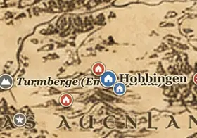 Beutelsend auf der Karte von Mittelerde