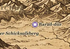 Barad-dûr auf der Karte von Mittelerde