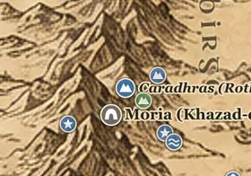 Caradhras (Rothorn) auf der Karte von Mittelerde