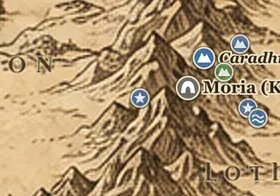 Durins Tor auf der Karte von Mittelerde