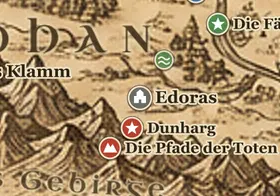 Edoras auf der Karte von Mittelerde