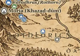 Lothlórien auf der Karte von Mittelerde