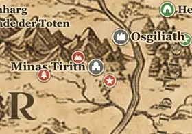 Minas Tirith auf der Karte von Mittelerde