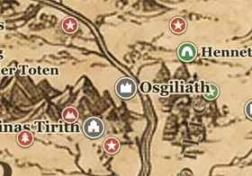 Osgiliath auf der Karte von Mittelerde