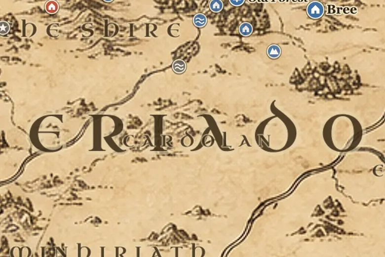 Cardolan on the map of Middle-earth