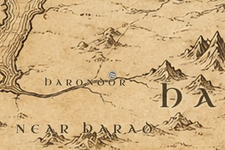 Crossings of Poros on the map of Middle-earth