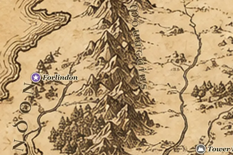 Blue Mountains on the map of Middle-earth