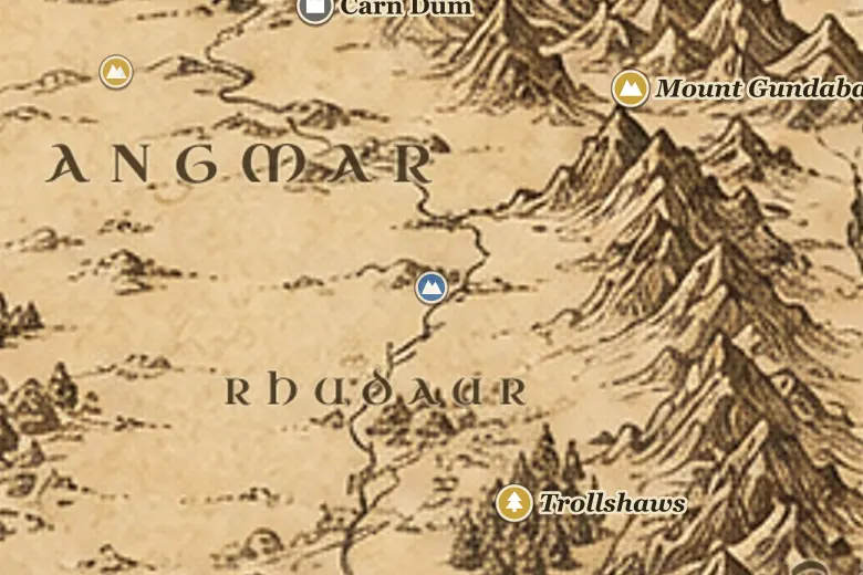 Ettenmoors on the map of Middle-earth