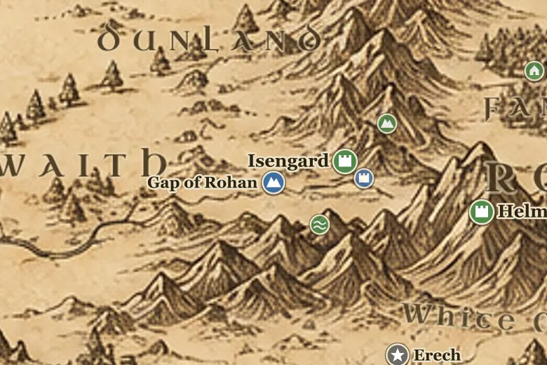 Gap of Rohan on the map of Middle-earth