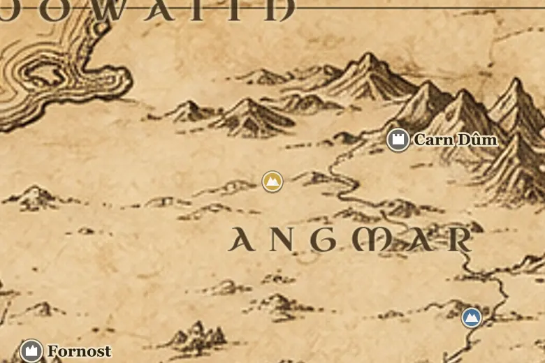 Mount Gram on the map of Middle-earth