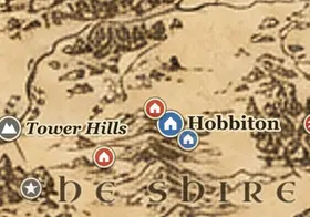 Bag End on the map of Middle-earth