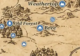Bree on the map of Middle-earth