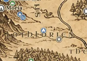 Caras Galadhon on the map of Middle-earth