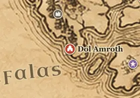 Dol Amroth on the map of Middle-earth