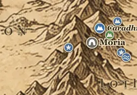 Doors of Durin on the map of Middle-earth