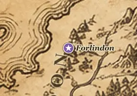 Forlindon on the map of Middle-earth