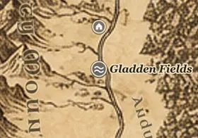 Gladden Fields on the map of Middle-earth