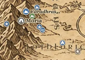 Mirrormere on the map of Middle-earth