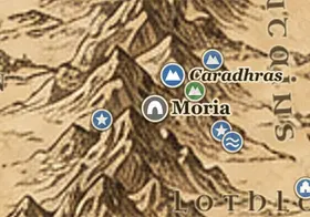 Moria on the map of Middle-earth
