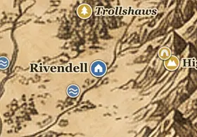 Rivendell on the map of Middle-earth