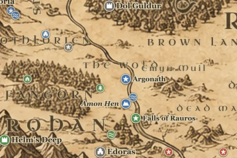 The Wold on the map of Middle-earth