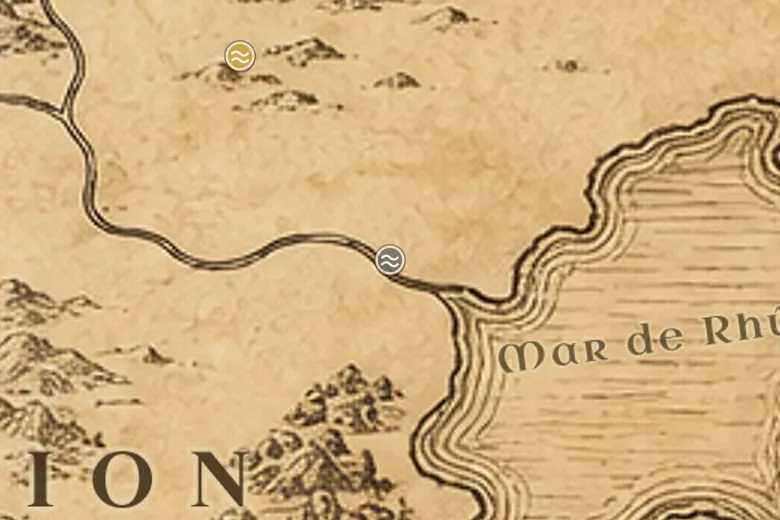 La Confluencia del Carnen en el mapa de la Tierra Media