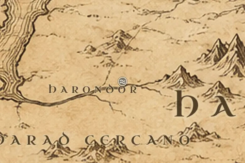 Los Cruces del Poros en el mapa de la Tierra Media