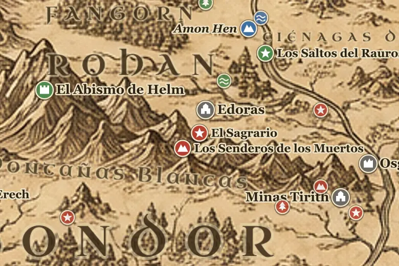 El Sagrario en el mapa de la Tierra Media