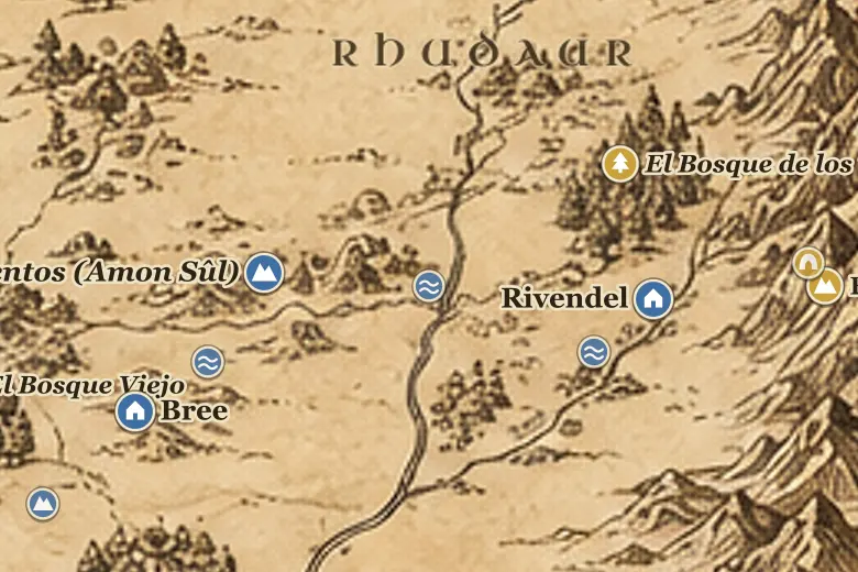 El Último Puente en el mapa de la Tierra Media