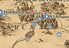 La Balsadera de Gamoburgo en el mapa de la Tierra Media