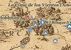 Cricava en el mapa de la Tierra Media