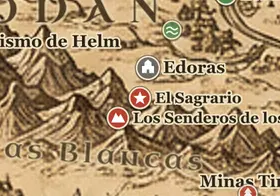 El Sagrario en el mapa de la Tierra Media