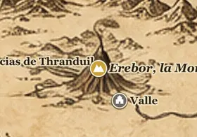Erebor, la Montaña Solitaria en el mapa de la Tierra Media