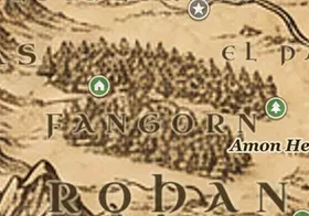 El Bosque de Fangorn en el mapa de la Tierra Media
