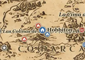 Hobbiton en el mapa de la Tierra Media
