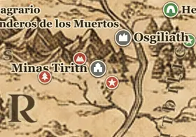Minas Tirith en el mapa de la Tierra Media