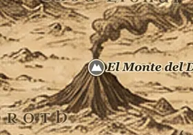 El Monte del Destino en el mapa de la Tierra Media