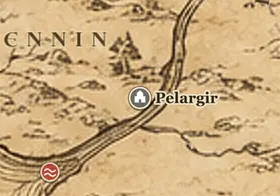 Pelargir en el mapa de la Tierra Media