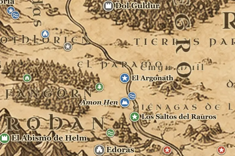 El Páramo en el mapa de la Tierra Media