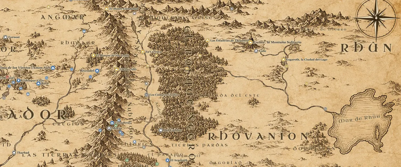 Rhovanion en el mapa de la Tierra Media