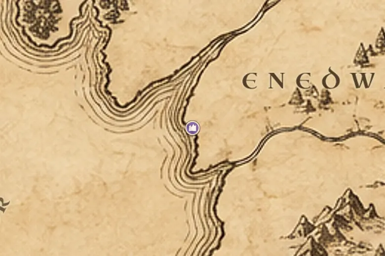 Lond Daer sur la carte de la Terre du Milieu
