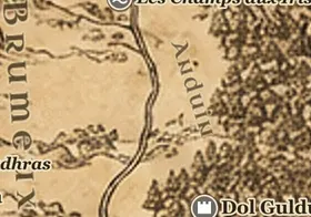 L'Anduin sur la carte de la Terre du Milieu