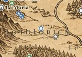 Caras Galadhon sur la carte de la Terre du Milieu