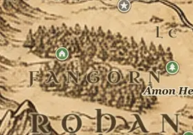 La forêt de Fangorn sur la carte de la Terre du Milieu